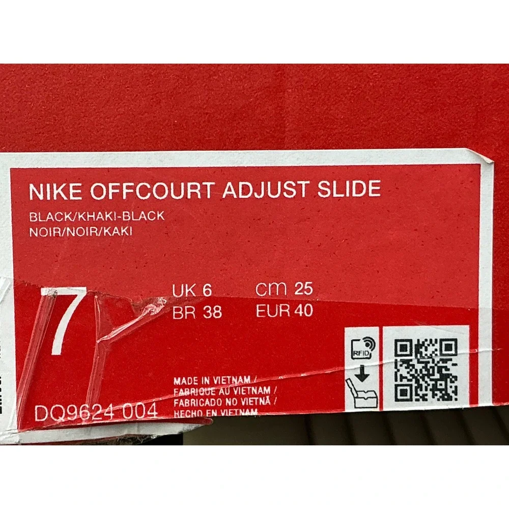 Nike Offcourt Adjust Slide Mens 7 Black Khaki New Padded‎ Strap Sandals